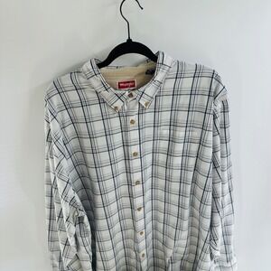 Wrangler Premium Quality Plaid Button Down Shirt Wrinkle Resist 3XL